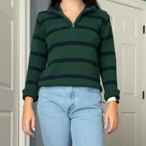 Cherokee Quarter-Zip Striped Sweater